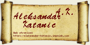 Aleksandar Katanić vizit kartica